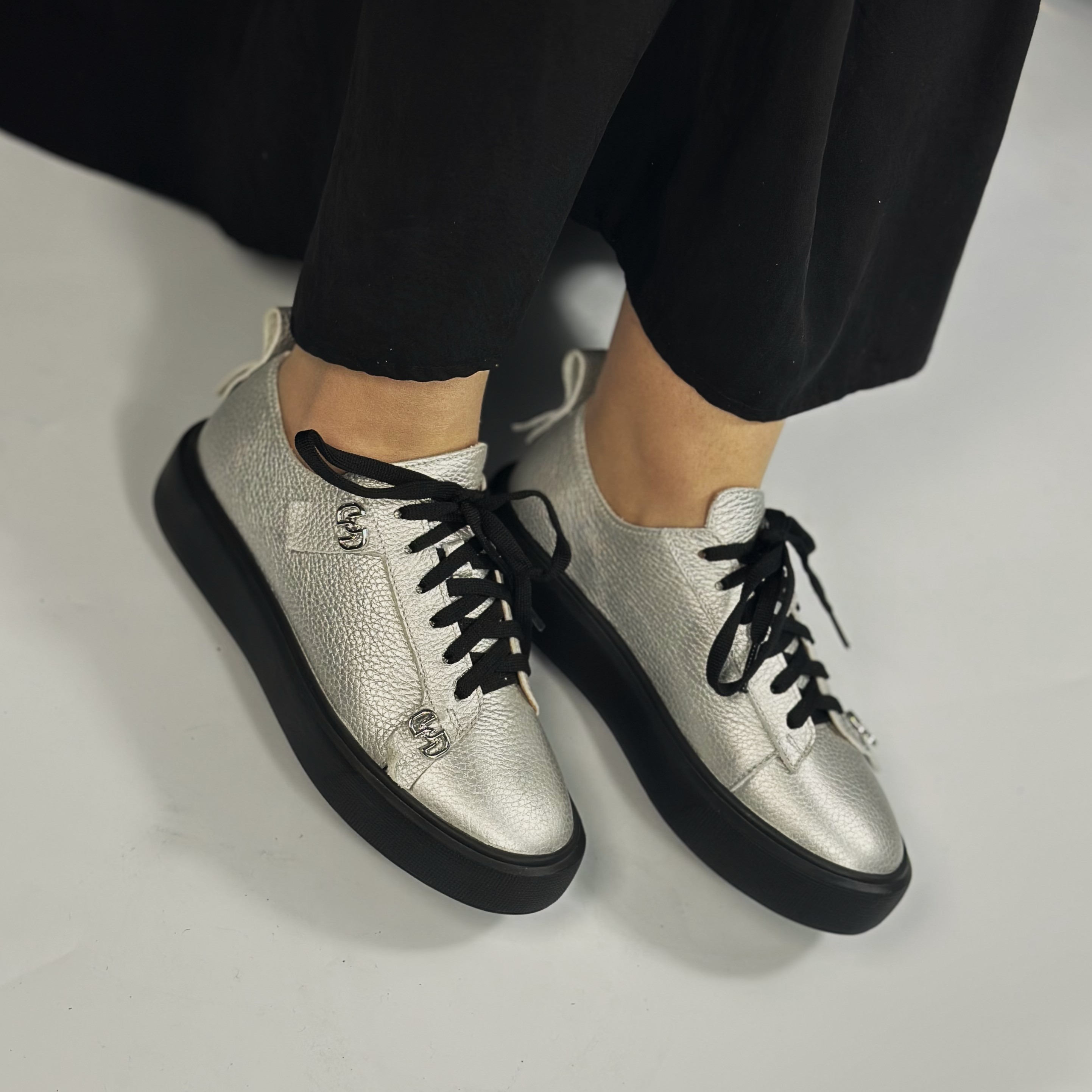 Metallic Silver Sneaker