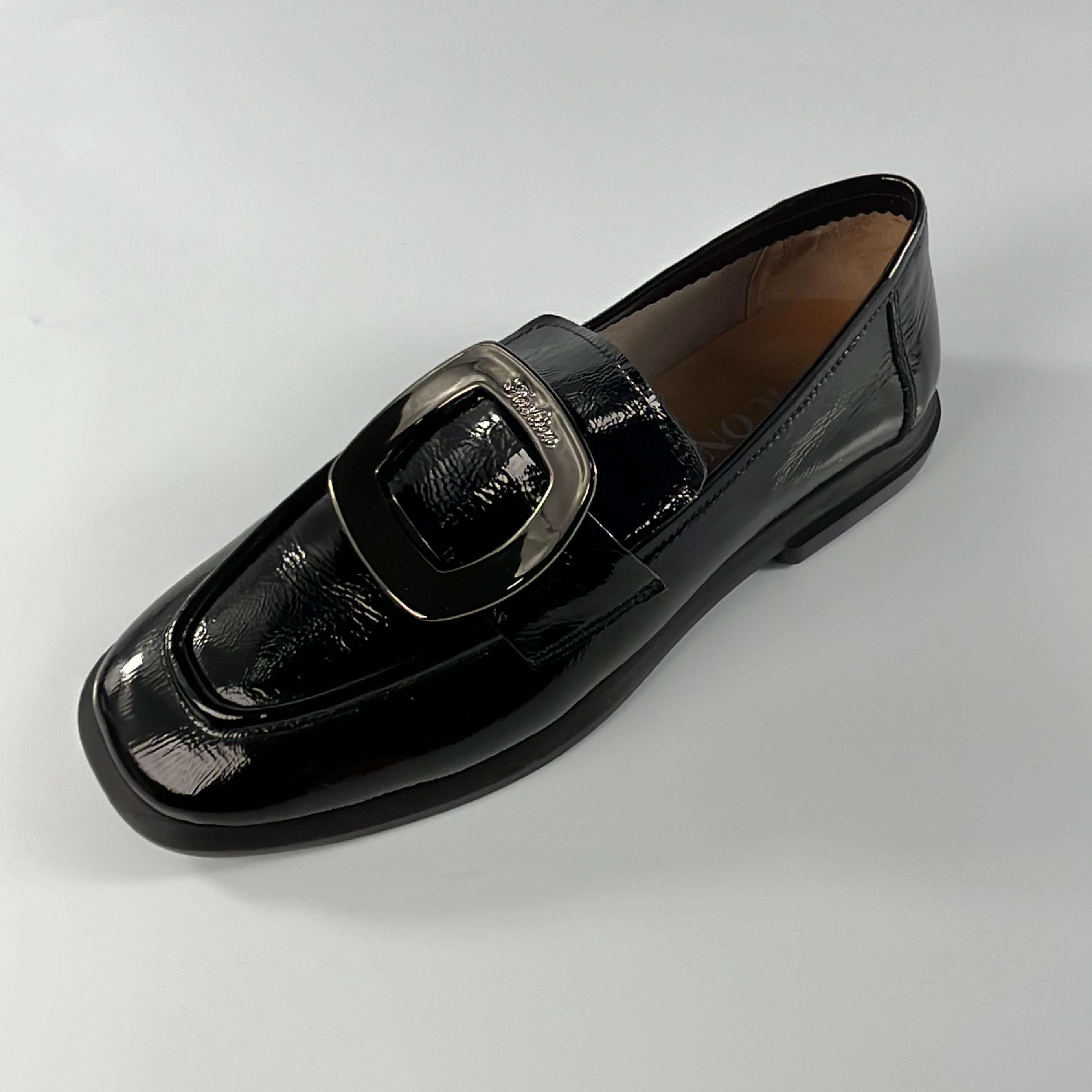 Black Rugan Buckle Loafer