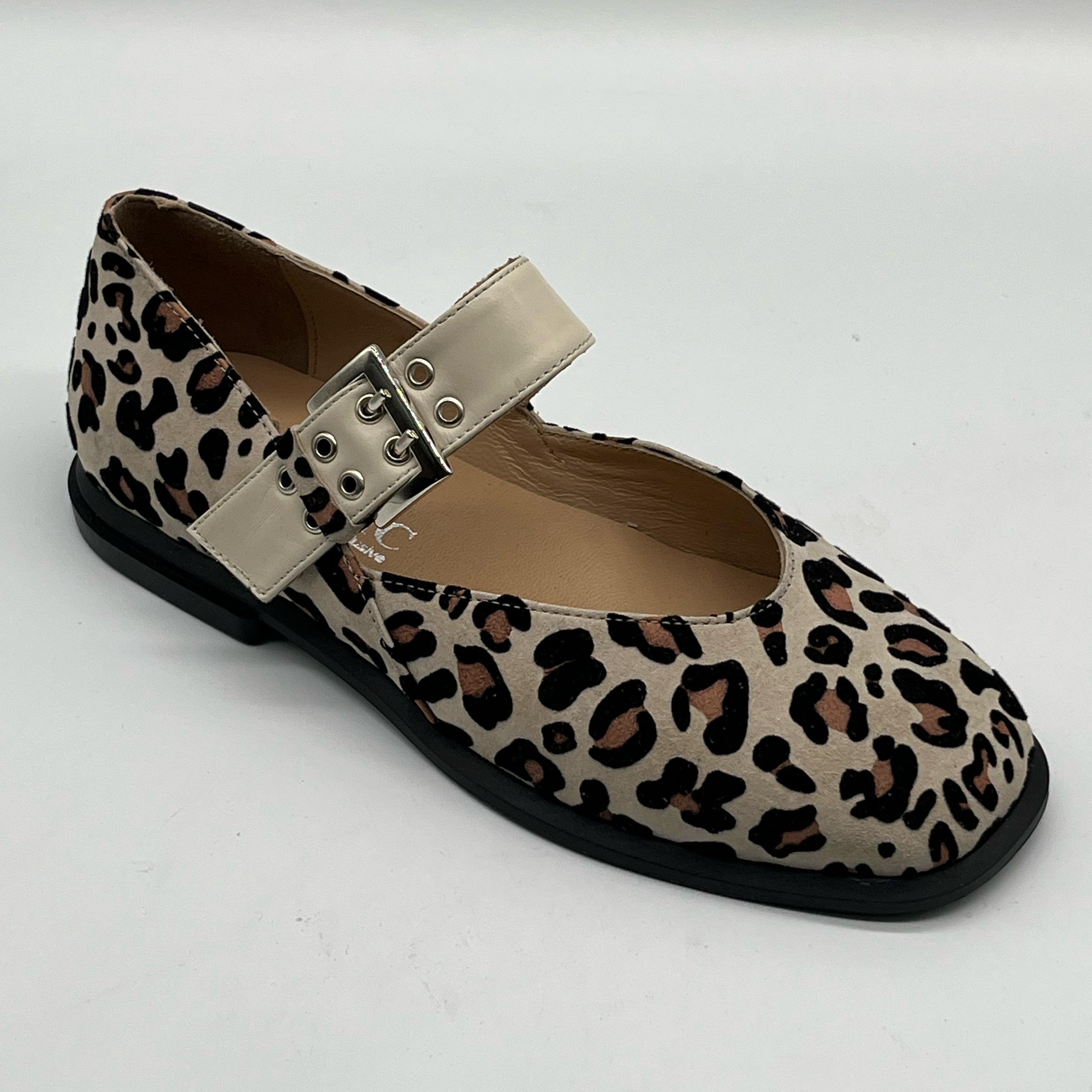 Bej Leopard Mary Jane