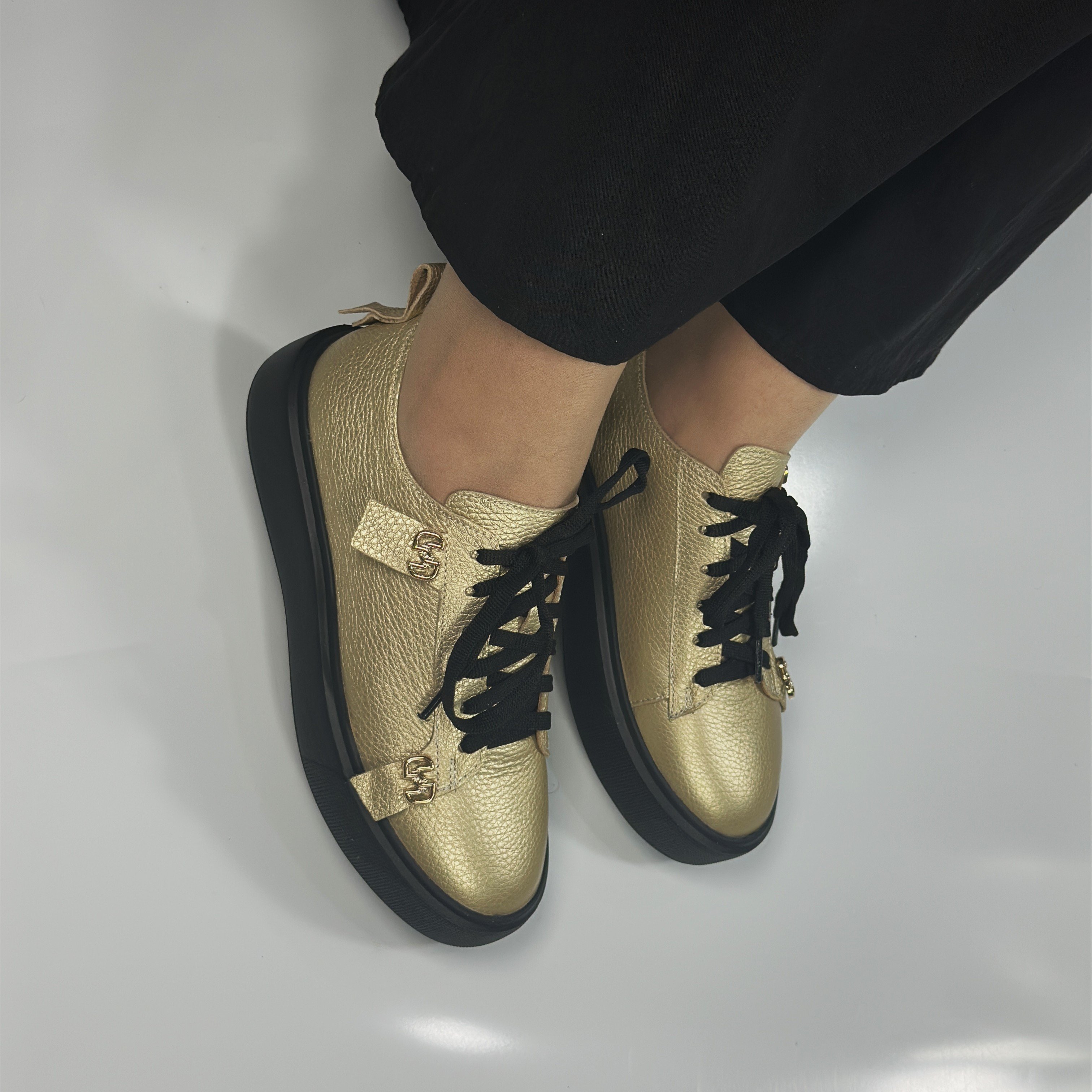 Metallic Gold Sneaker