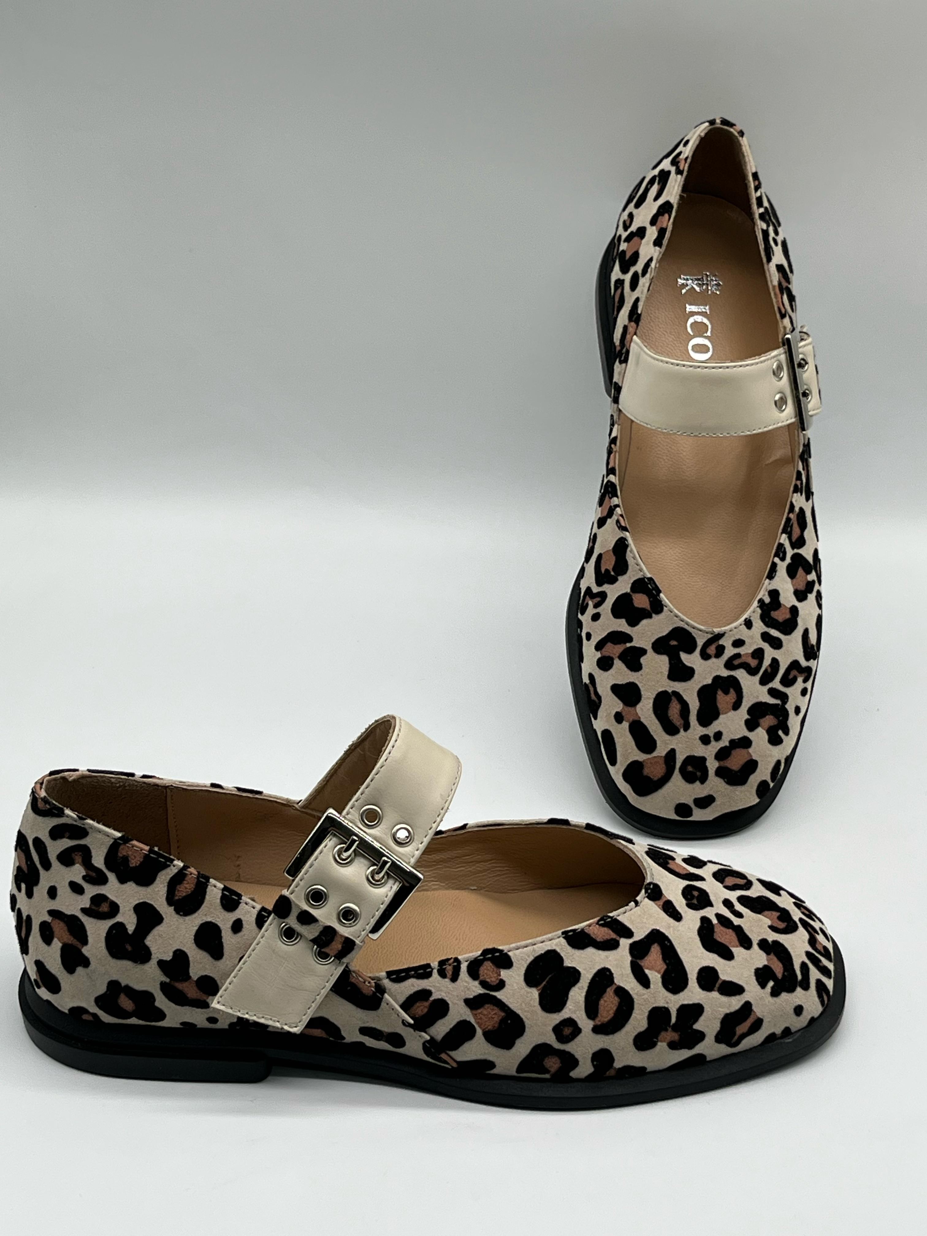 Bej Leopard Mary Jane