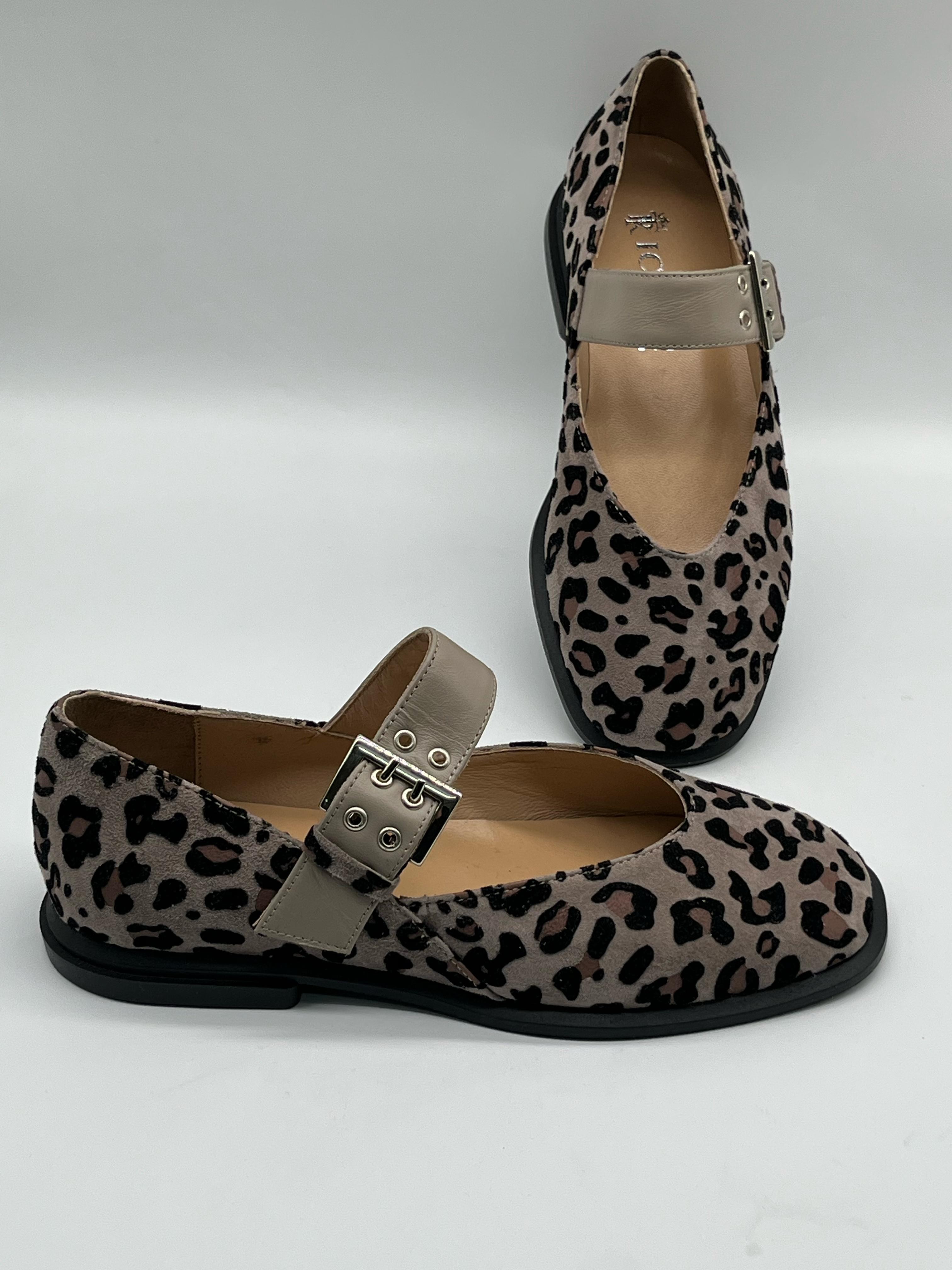 Gri Leopard Mary Jane