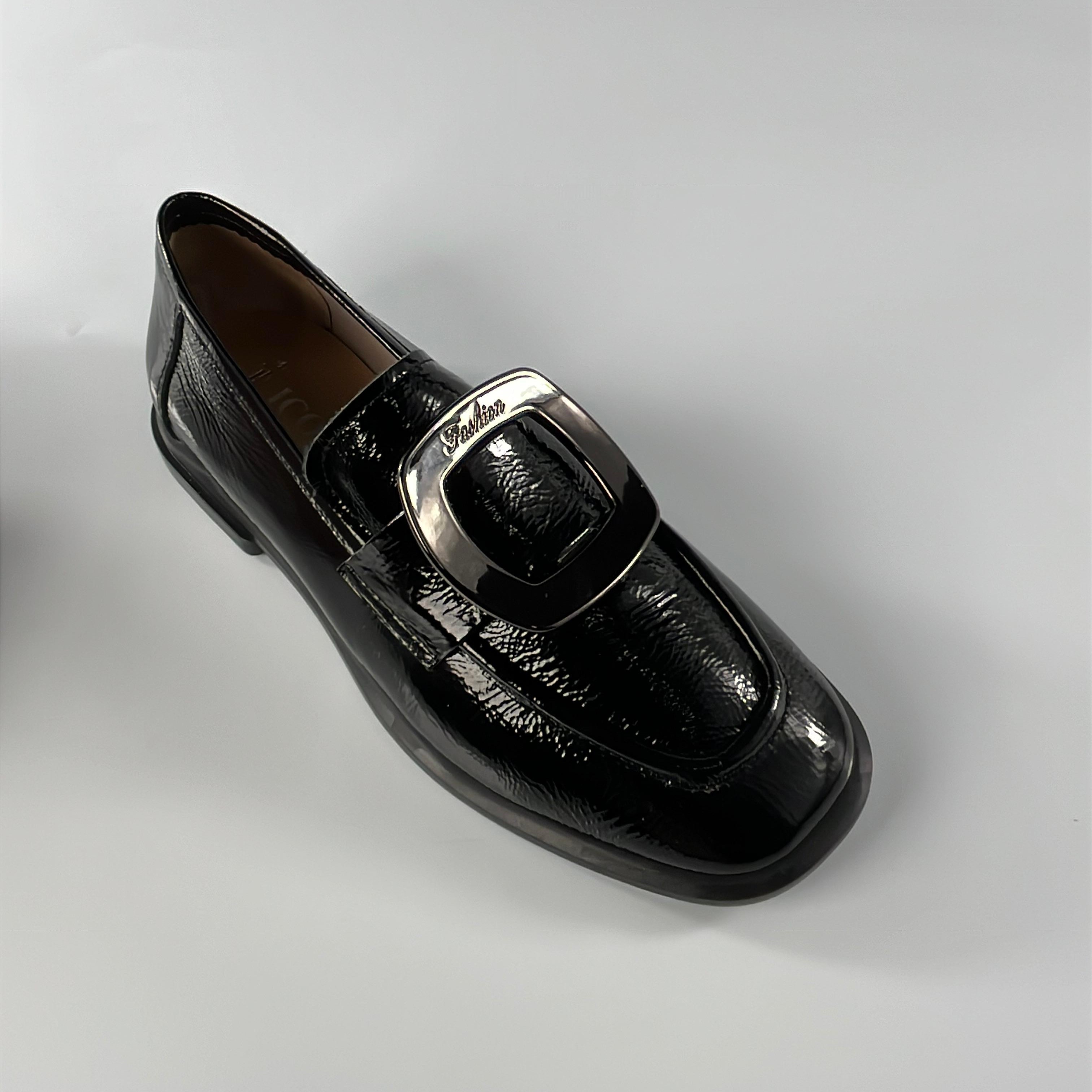 Black Rugan Buckle Loafer