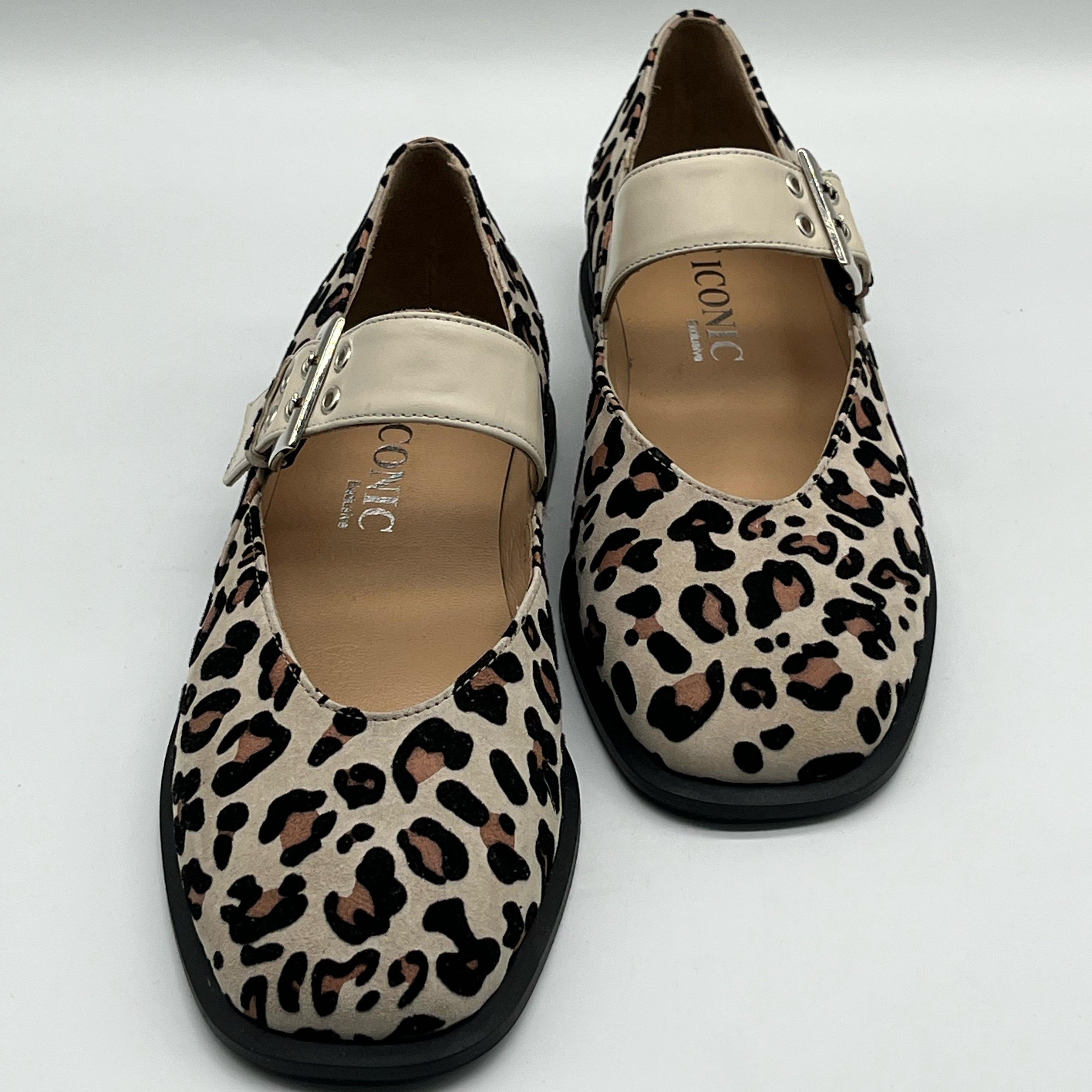 Bej Leopard Mary Jane