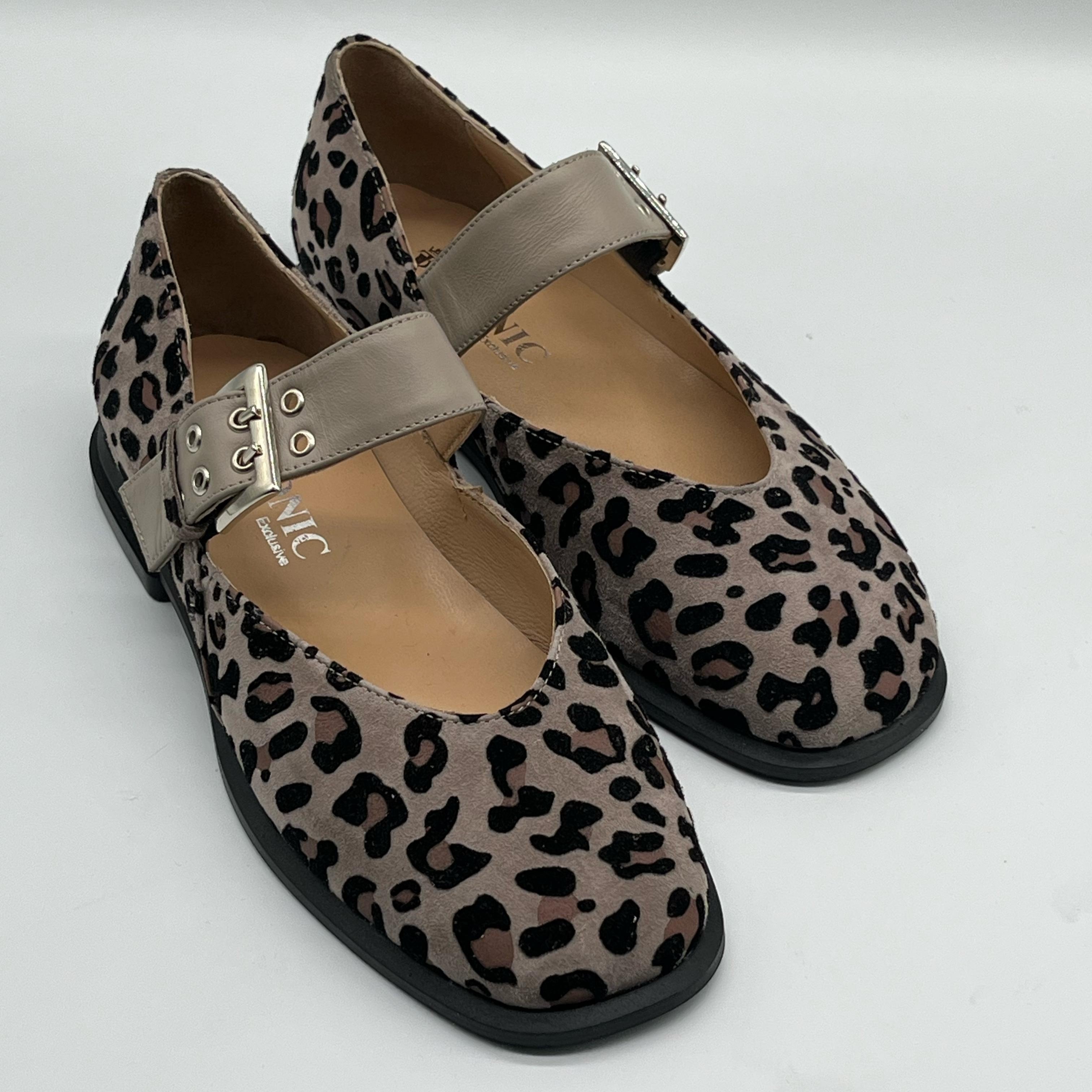 Gri Leopard Mary Jane