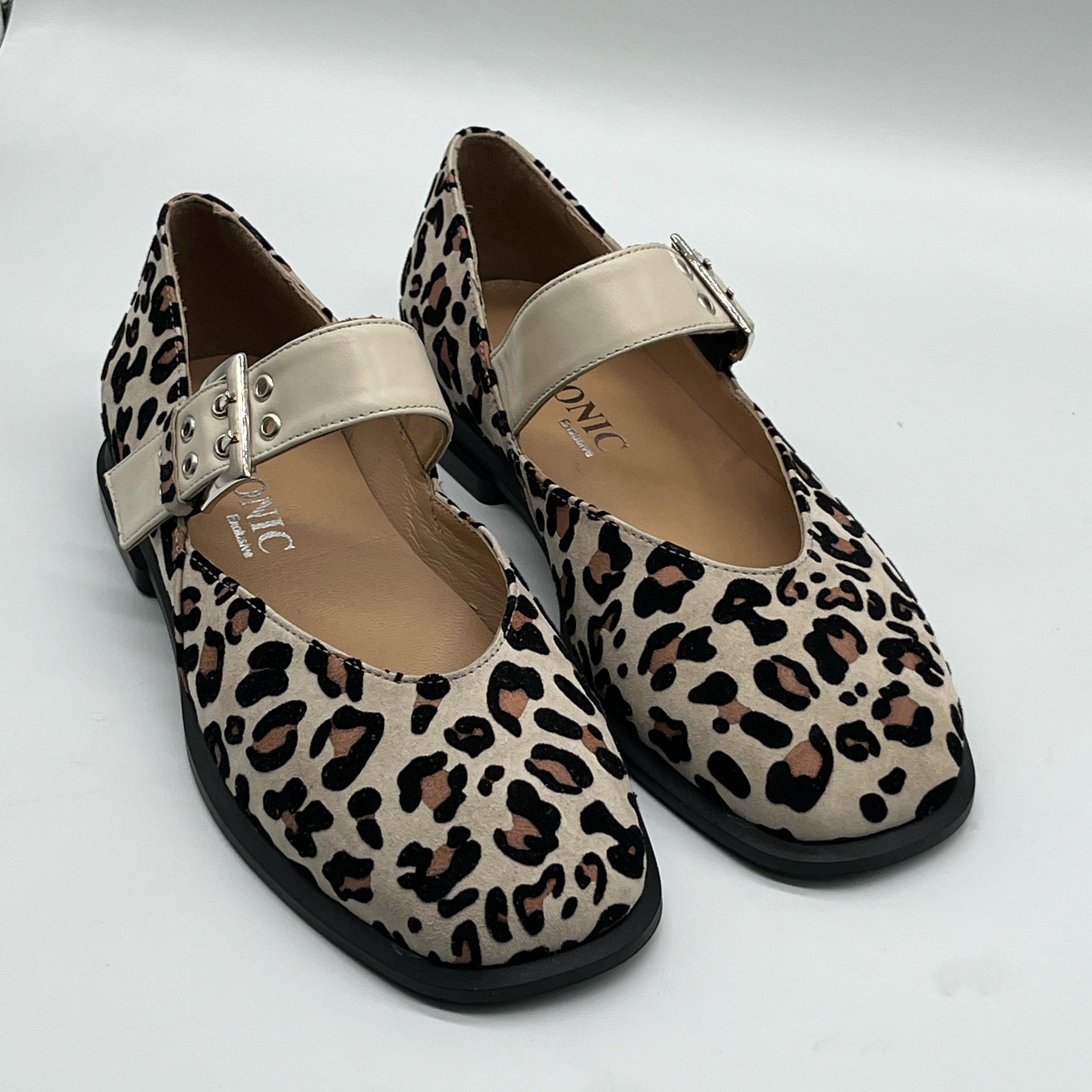 Bej Leopard Mary Jane