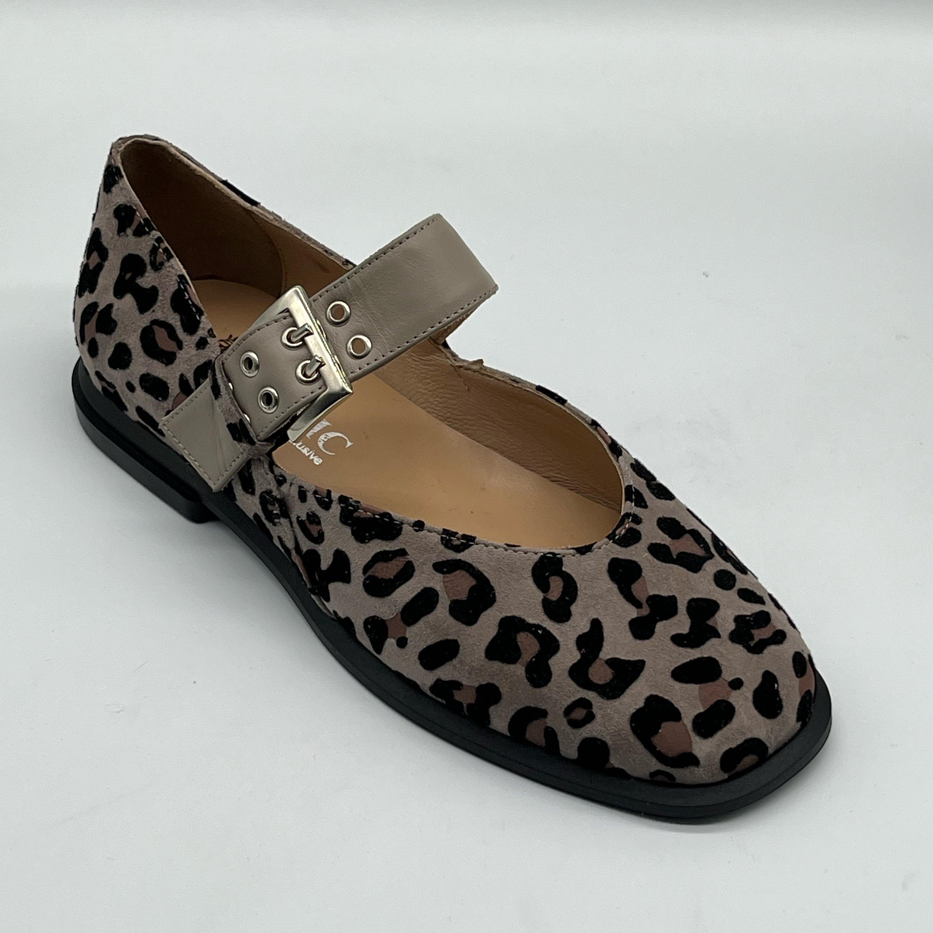 Gri Leopard Mary Jane