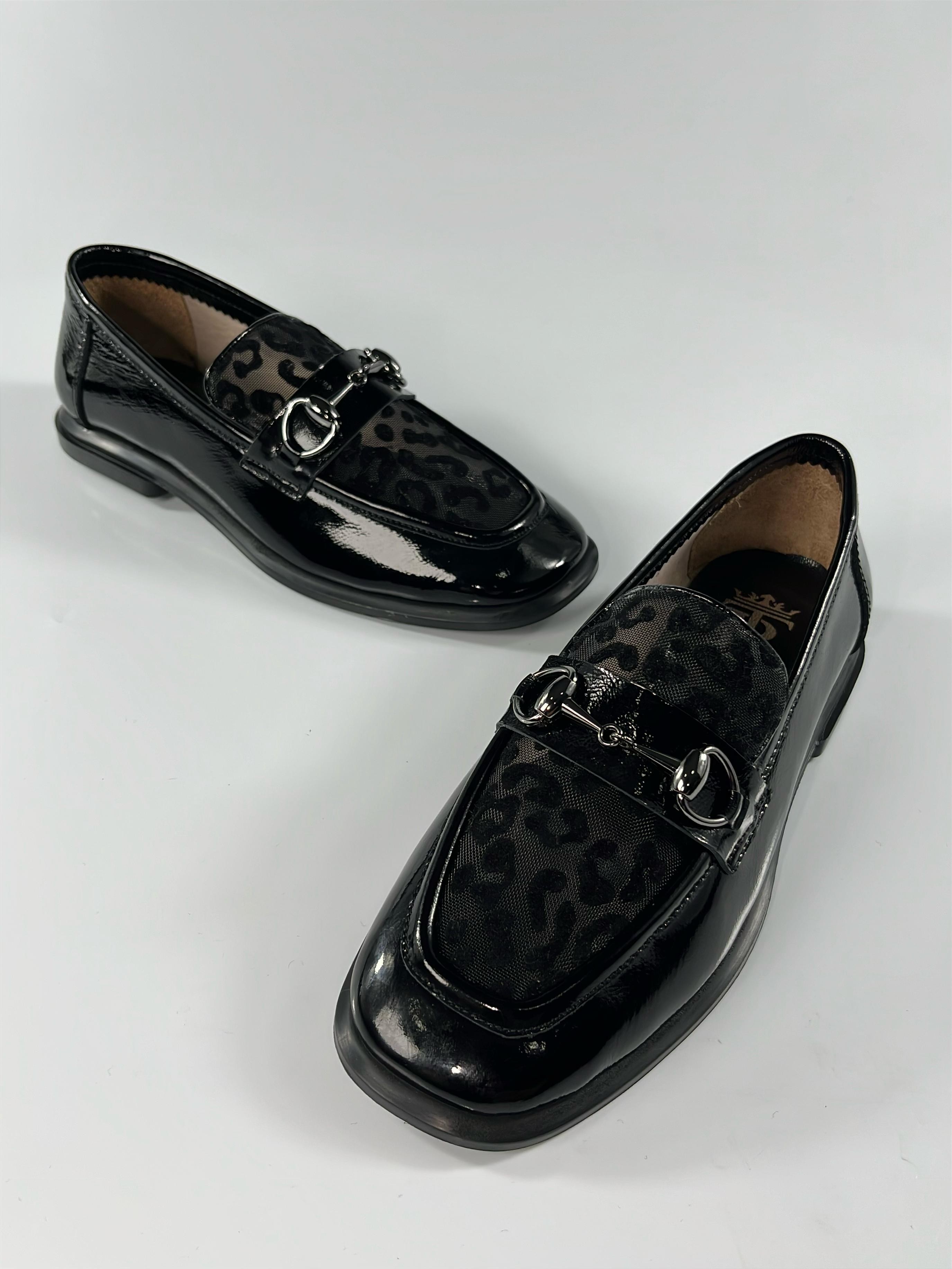 Black Rugan Leopar Loafer