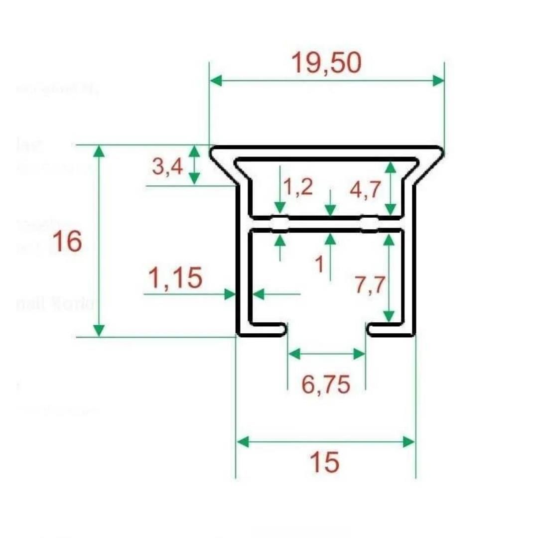 Tek Kanallı Alüminyum Beyaz Ray (Tekli Korniş) + Metal Portray