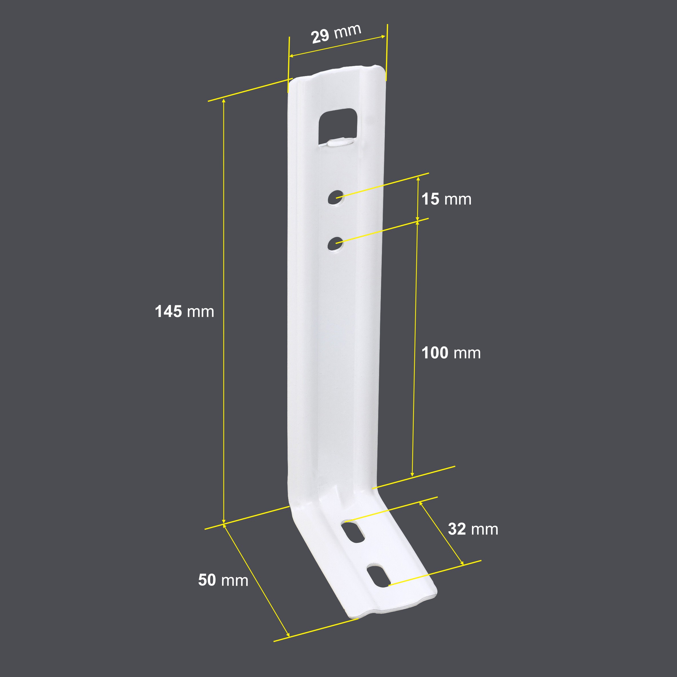 Metal Beyaz L Ayak (29mm) Stor (Zebra) Perde İçin Askı Ayağı