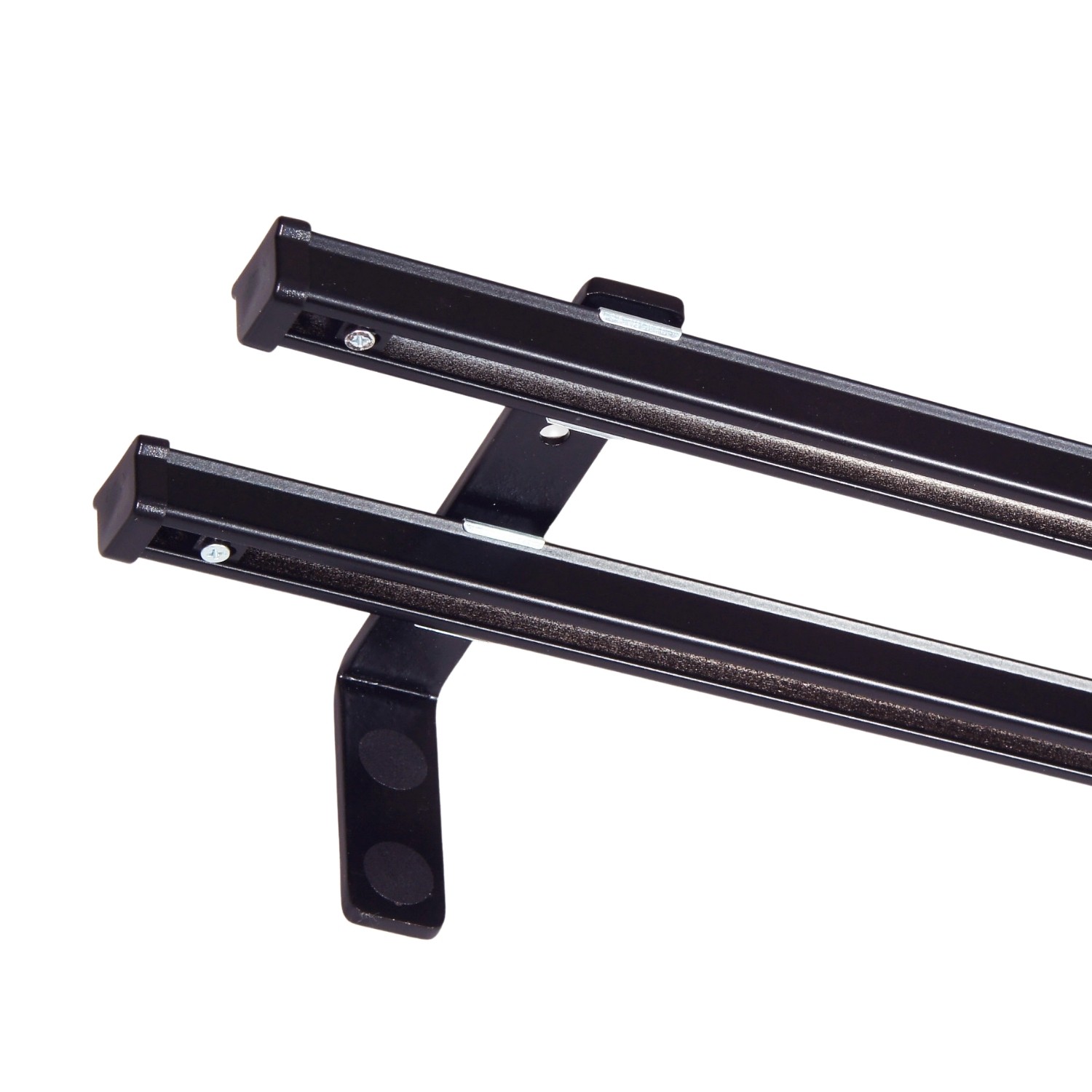 İkili Metal Rustik (120mm) Metal L Duvar Montaj Ayaklı (19mm) Alüminyum Perde Ray Takımı