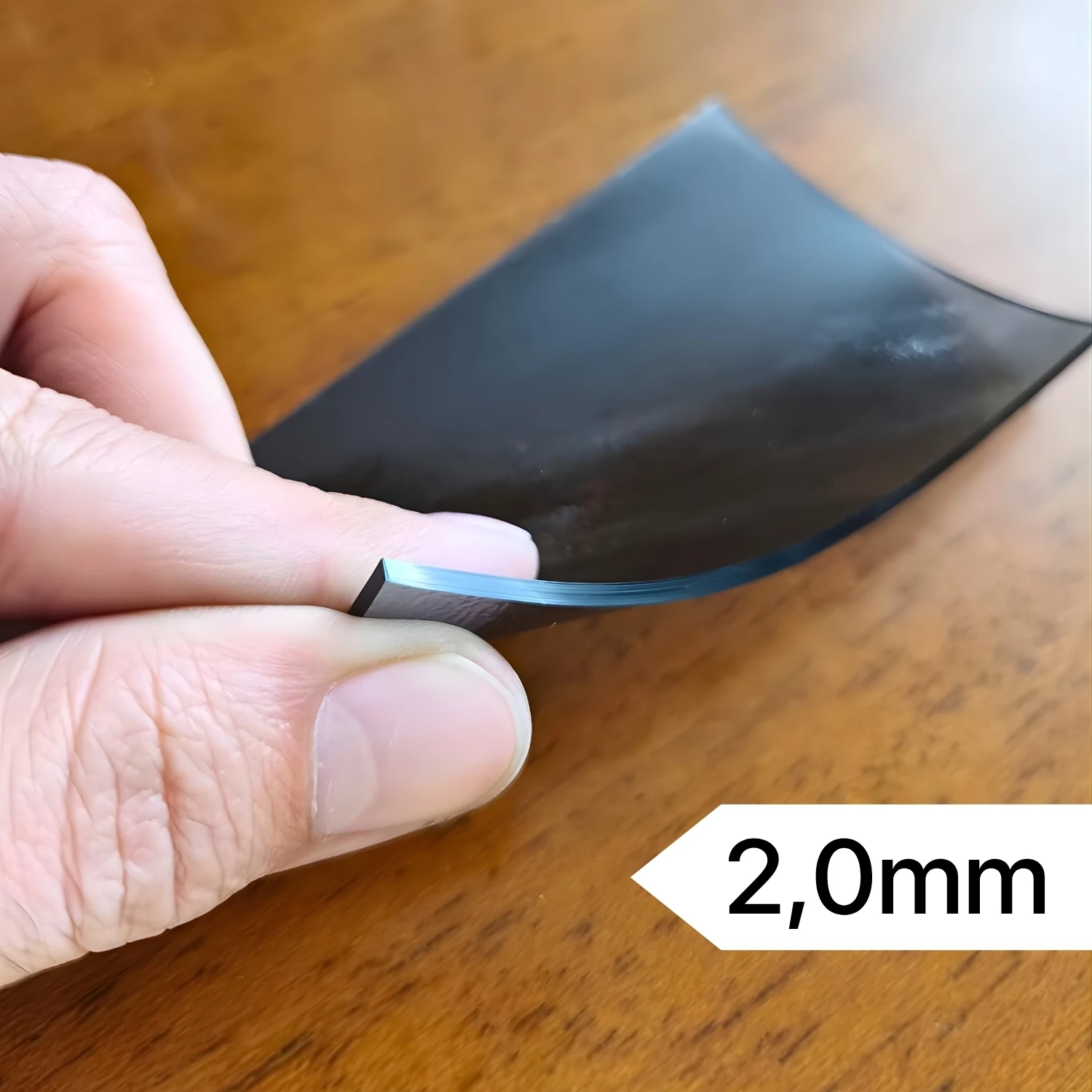 Buzlu PVC Şeffaf Siyah 2,0 mm Kalın Masa Örtüsü