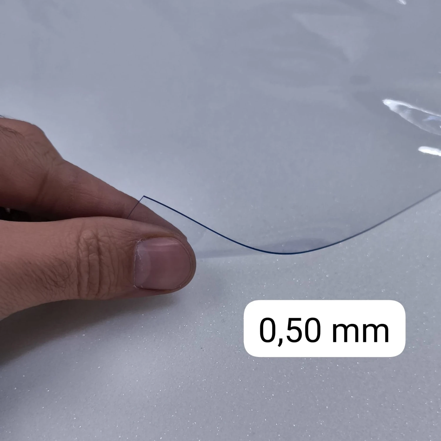 Şeffaf PVC 0,50 mm İnce Masa Örtüsü Kaymaz Koruyucu