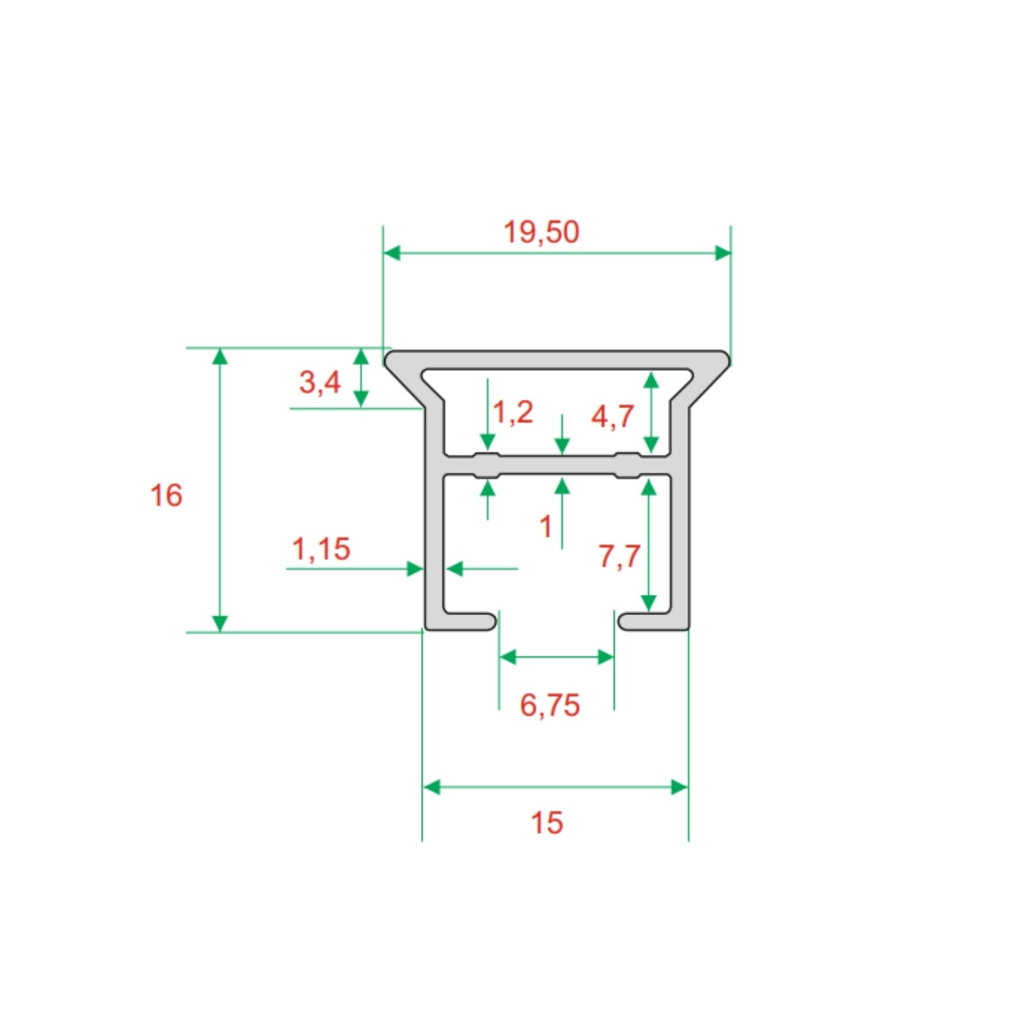 Tek Kanallı Alüminyum Siyah Ray (Tekli Korniş) + Metal Portray