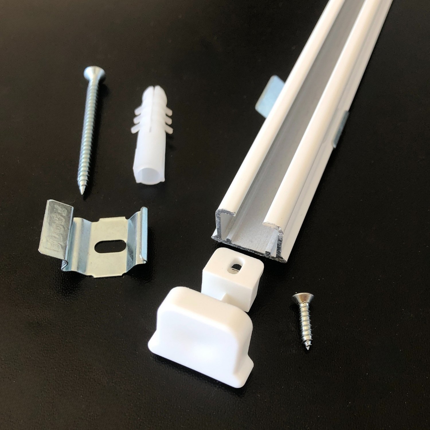 Tek Kanallı Alüminyum Ray (Tekli Korniş) + Metal Portray