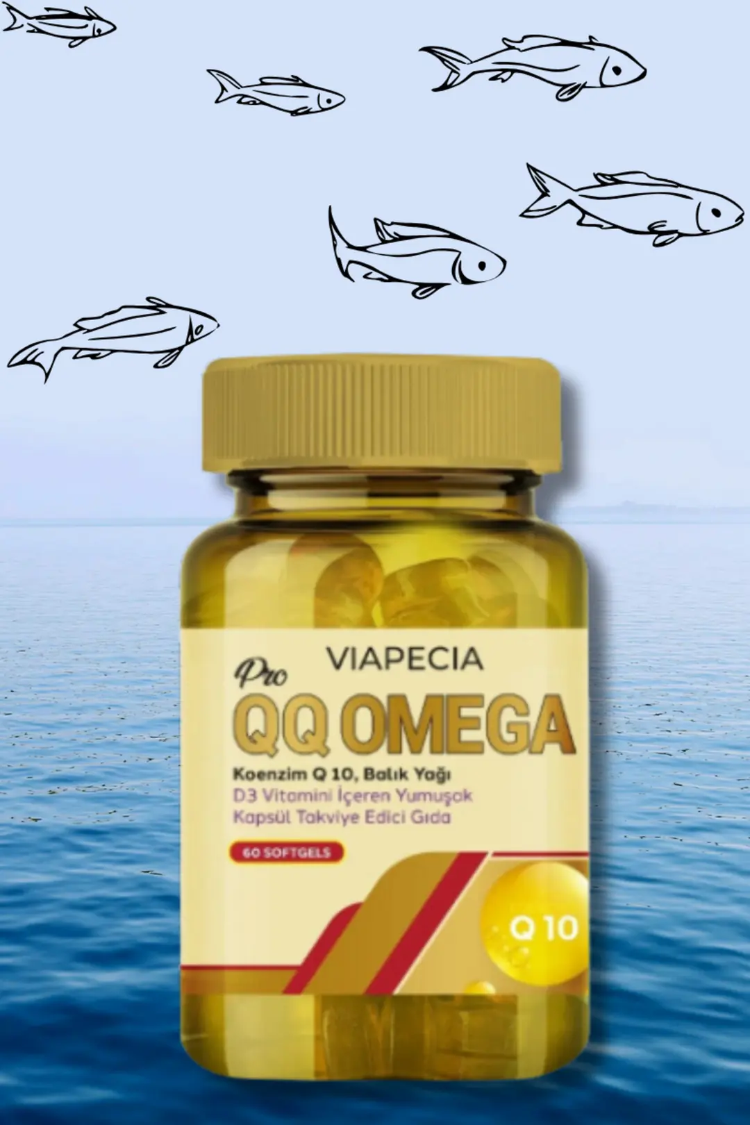 QQ Omega Koenzim Q 10, Balık Yağı D3 Vitamini İçeren Yumuşak Kapsül