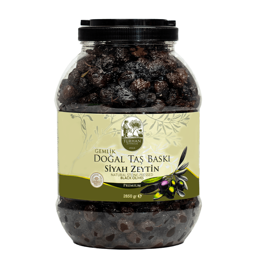 Doğal Taş Baskı Siyah Zeytin 2850gr Pet Kavanoz