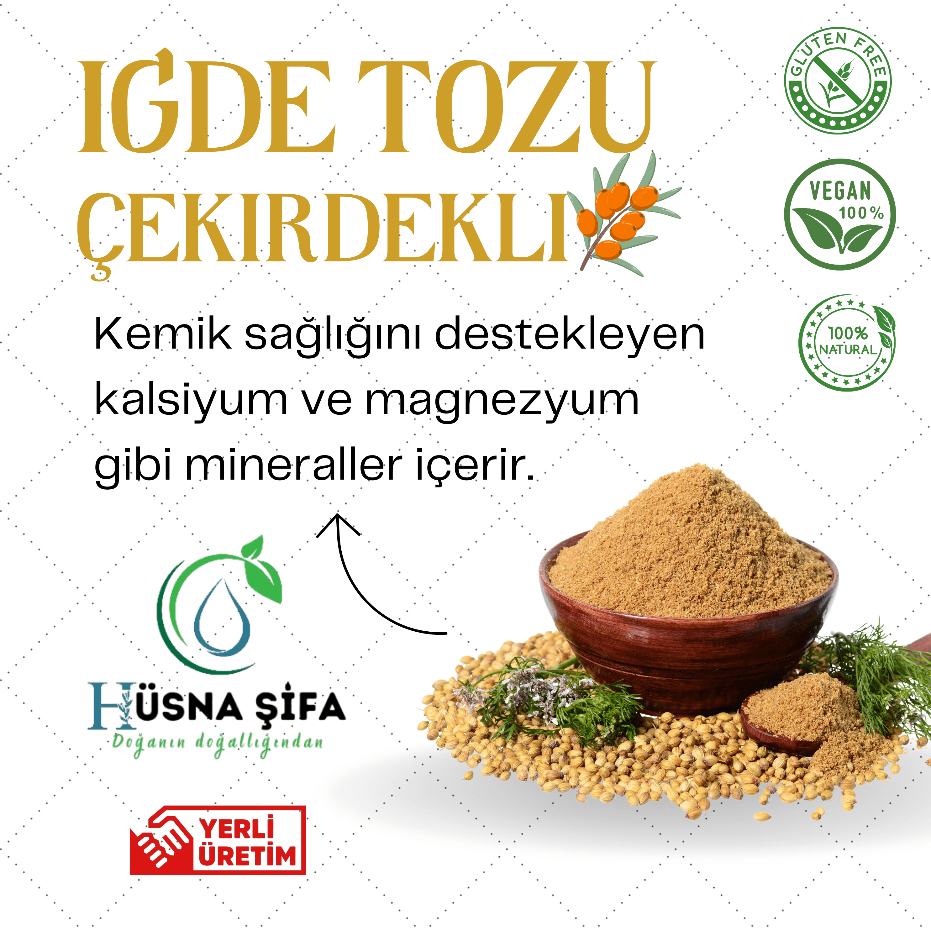 ÇEKİRDEKLİ İĞDE VE KEÇİ BOYNUZU UNU