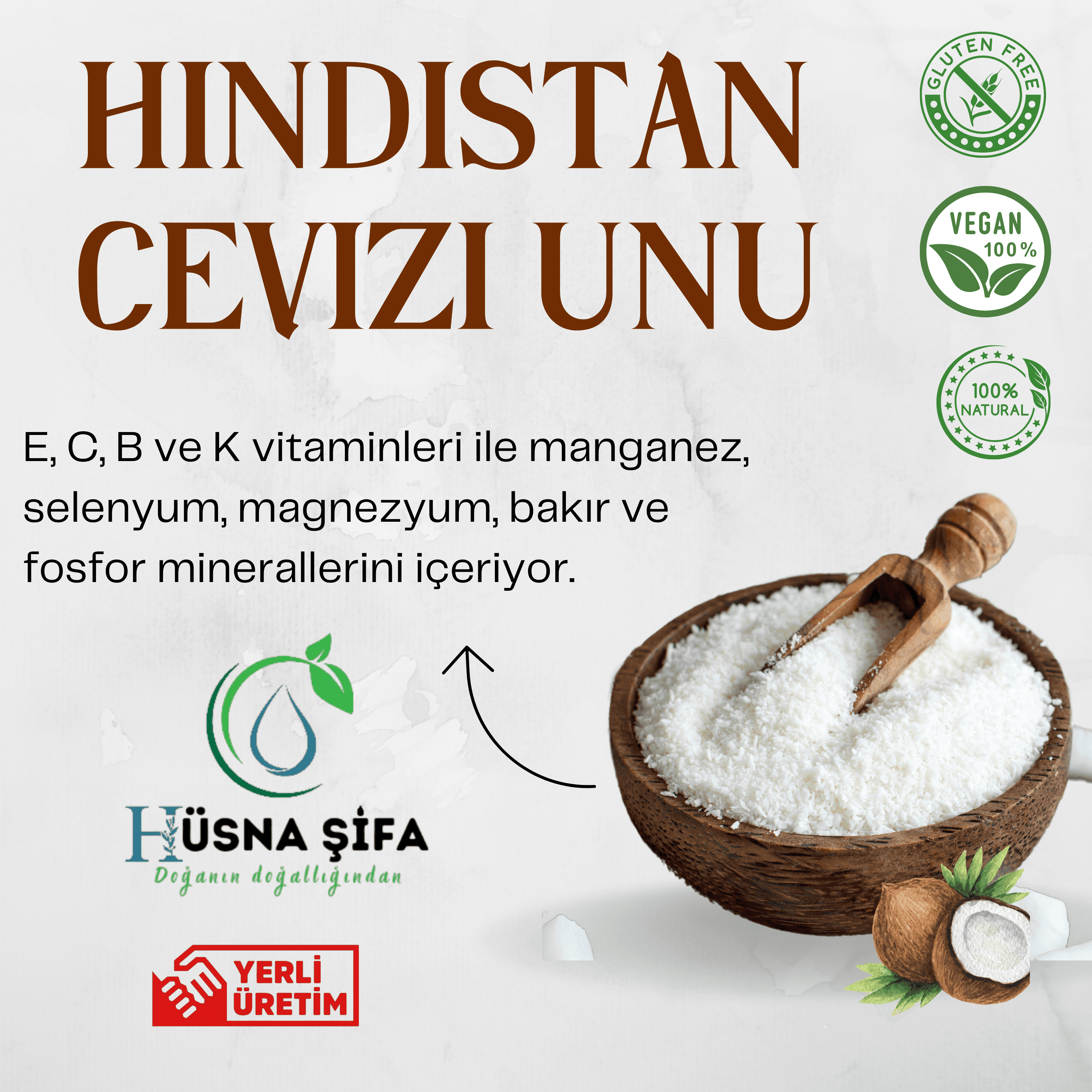 Glutensiz Hindistan Cevizi Unu 150 gram