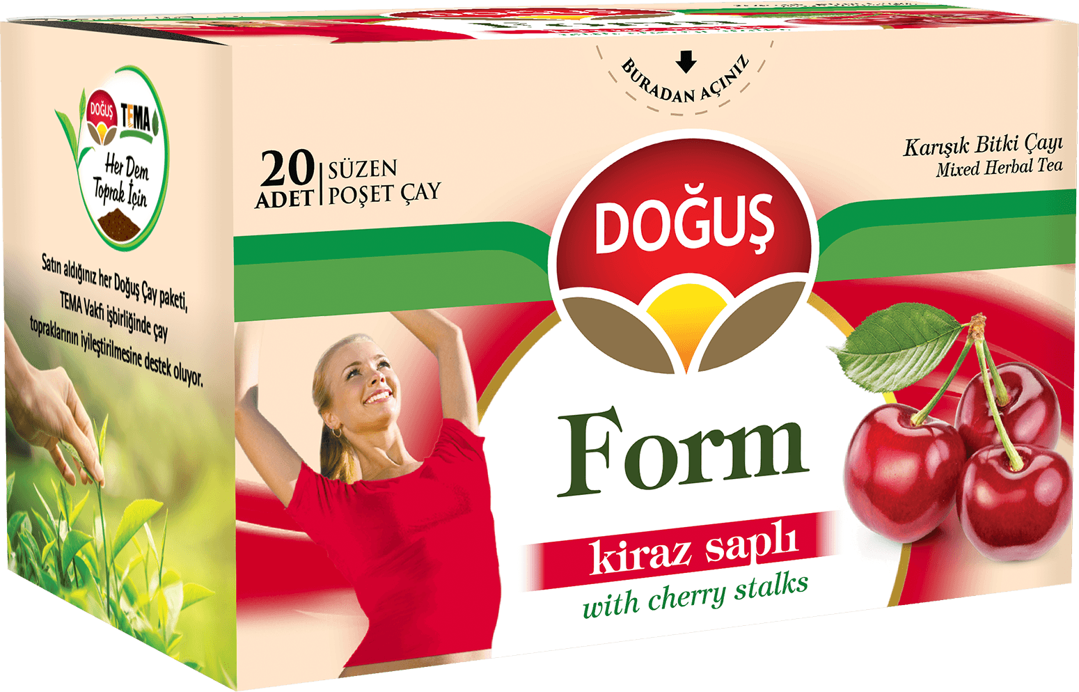 Doğuş Form Kiraz Saplı Bitki Çayı 20X2 Gr