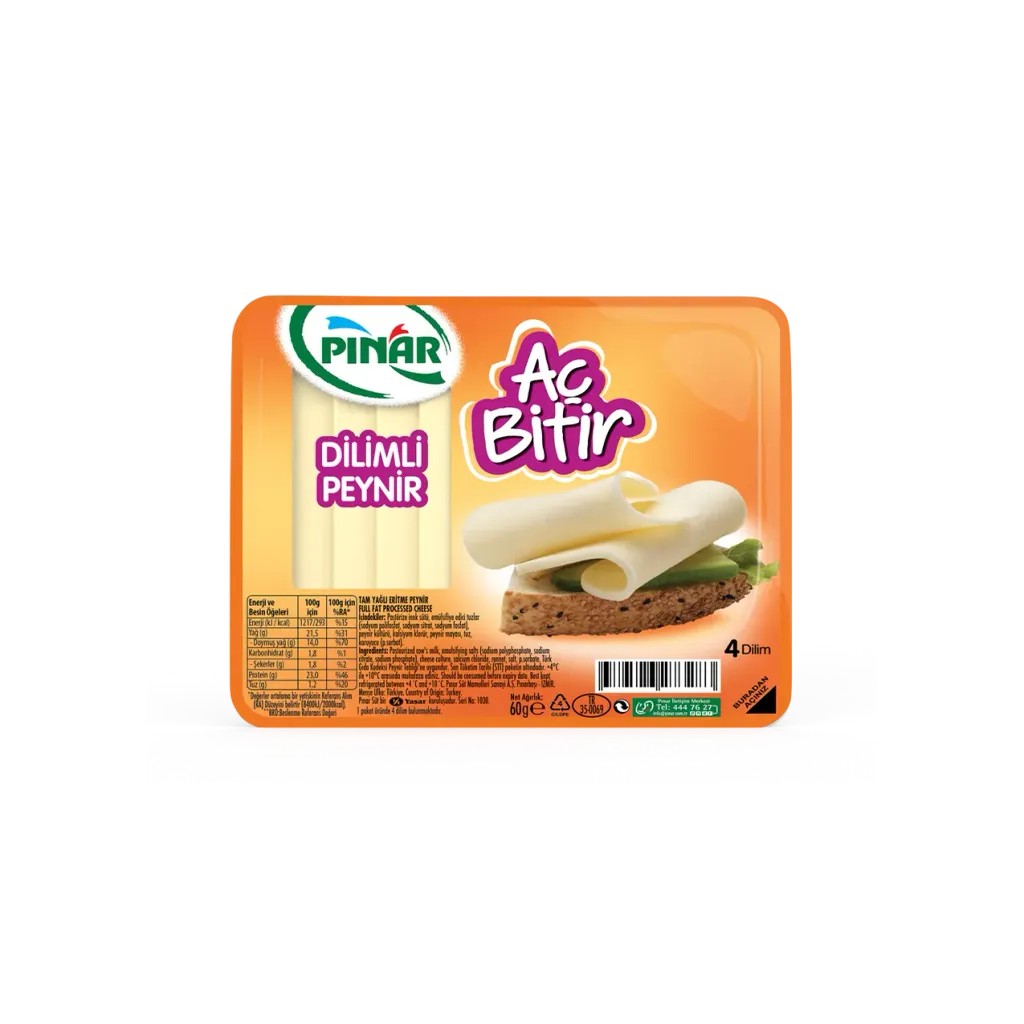 Pınar Peynir Aç Bitir Dilimli 60 gr