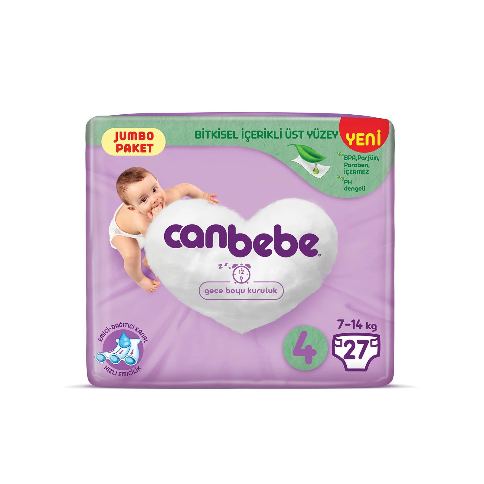 Canbebe Maxi 4 Beden Jumbo Paket Bebek Bezi 27 Adet