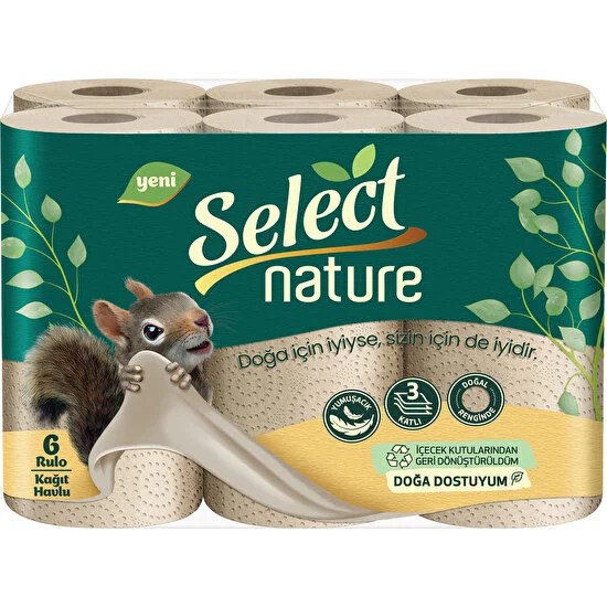 Select Nature 6'lı Kağıt Havlu 3 Katlı