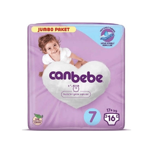 Canbebe Bebek Bezi 7 Numara 16 Adet XXL Jumbo Paket