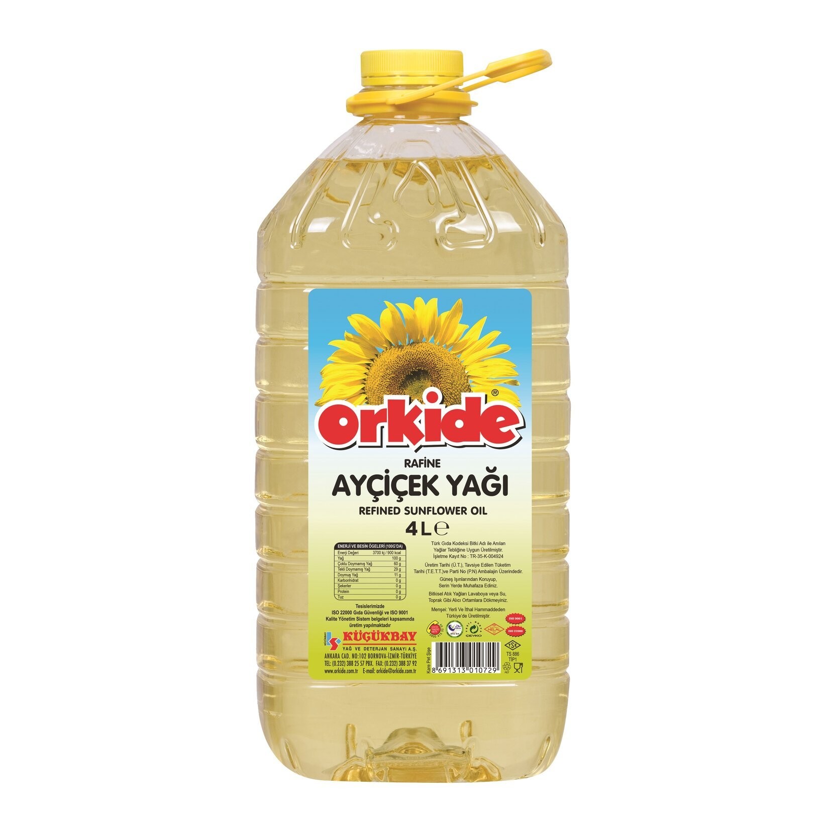 Orkide Ayçiçek Yağı 4 Lt Kare Pet Şişe