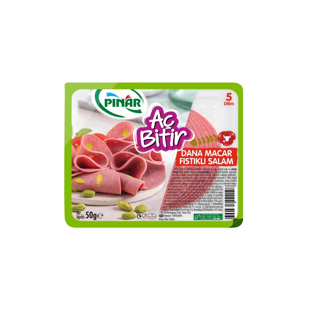Pınar Salam Aç Bitir Macar Fıstıklı 50 gr (Büyük Dilim)