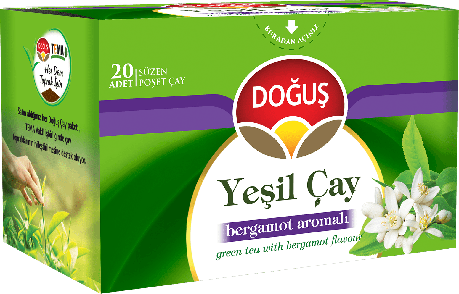 Doğuş Bergamot Aromalı Yeşil Çay Süzen Poşet 25X1,75 Gr