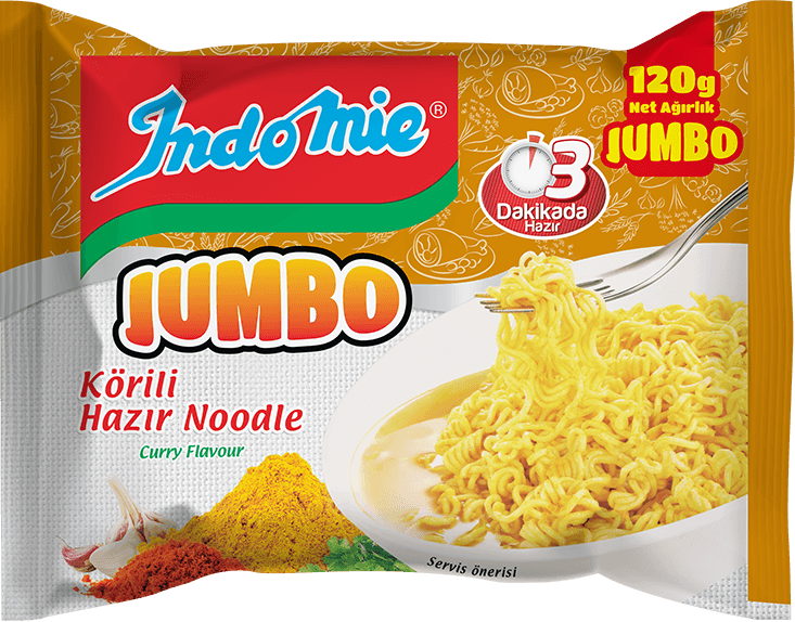 ŞİFRELİ JUMBO INDOMIE KÖRİ AROMALI NOODLE 120 GR X 40