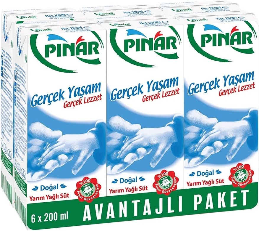 Pınar Süt Yarım Yağlı %1 200 Ml 6'lı