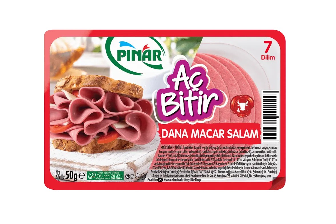 Pınar Salam Aç Bitir Macar 50 gr Fiyat Etiketli