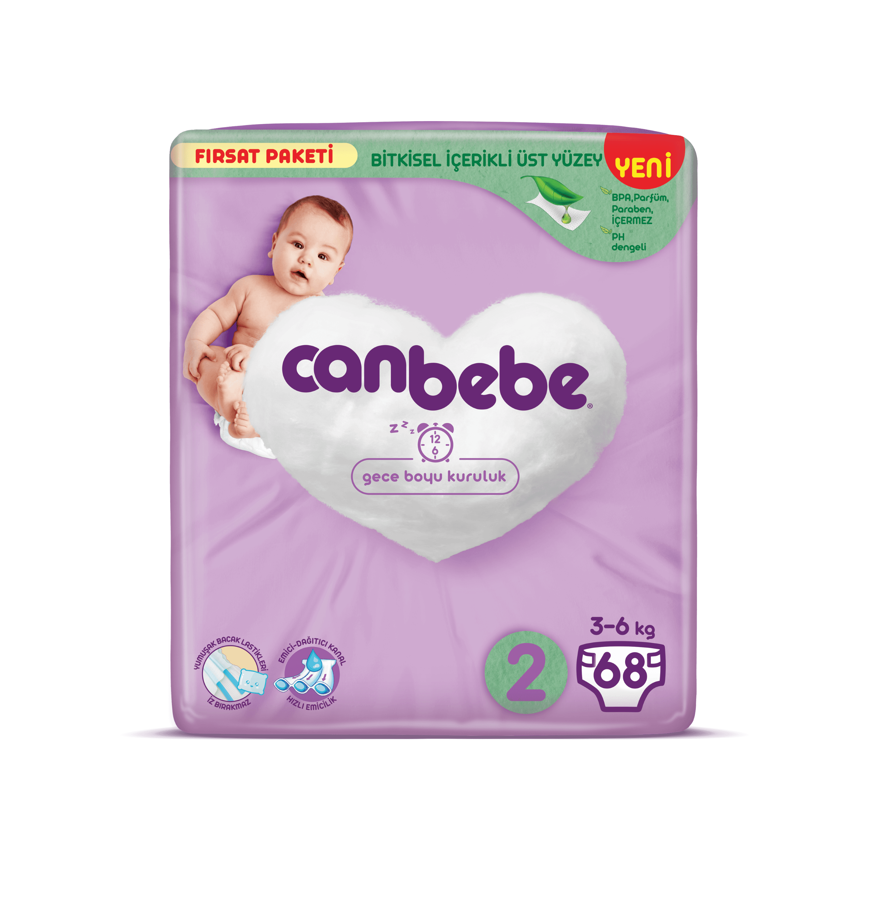 Canbebe Fırsat Paketi Mini 2 Beden 68 Adet