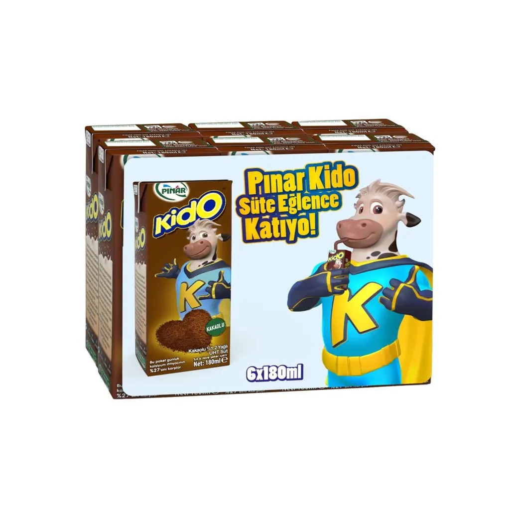 Pınar Kido Süt Kakaolu 6lı 180 ml (Avantaj Paketi)