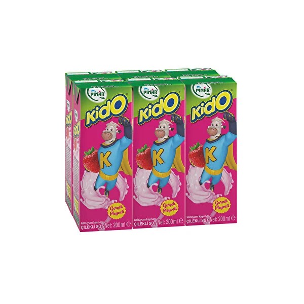 Pınar Kido Süt Çilekli 6'lı 180 ml