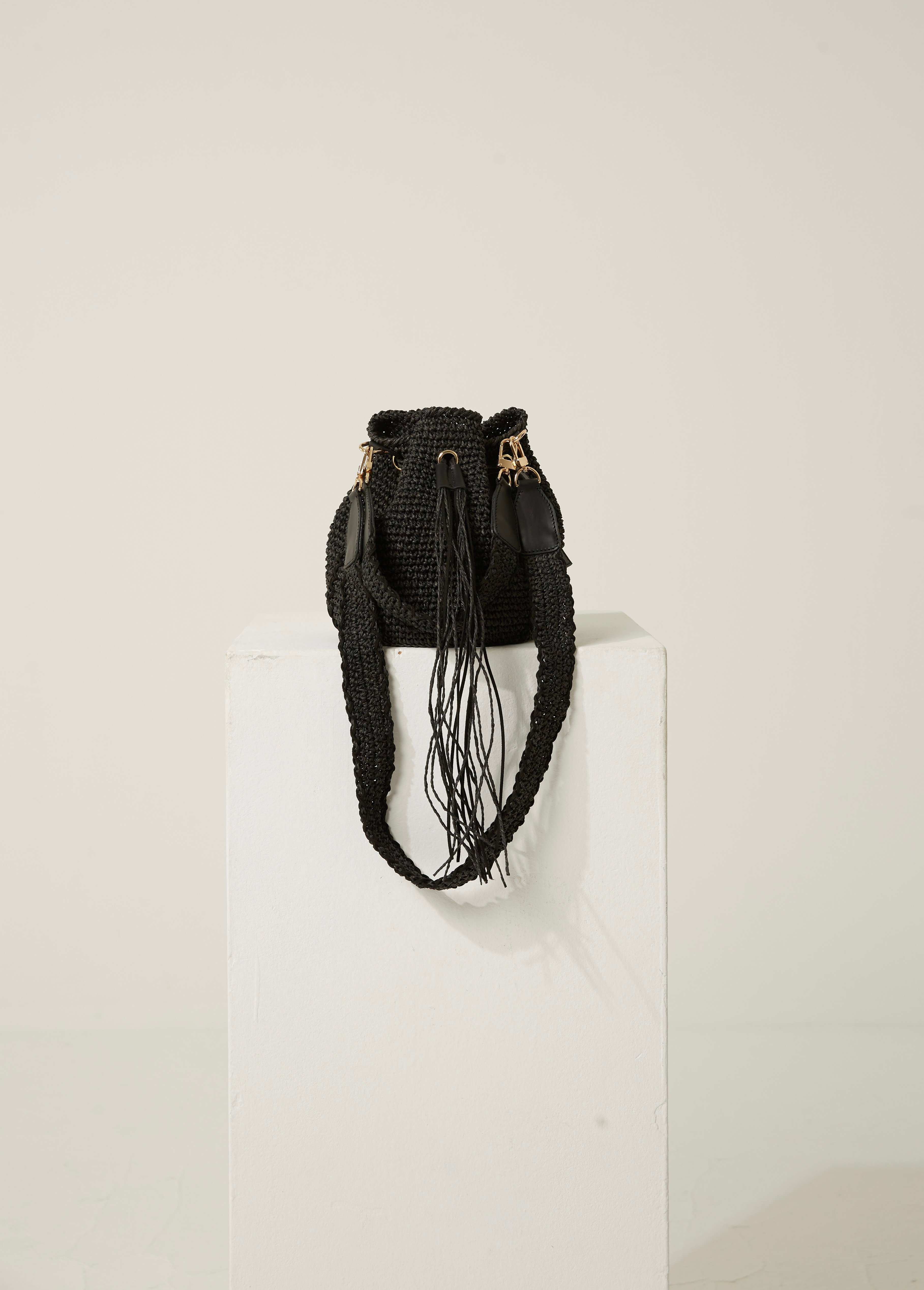 Micro Knitted-Hand Leather Paper - siyah
