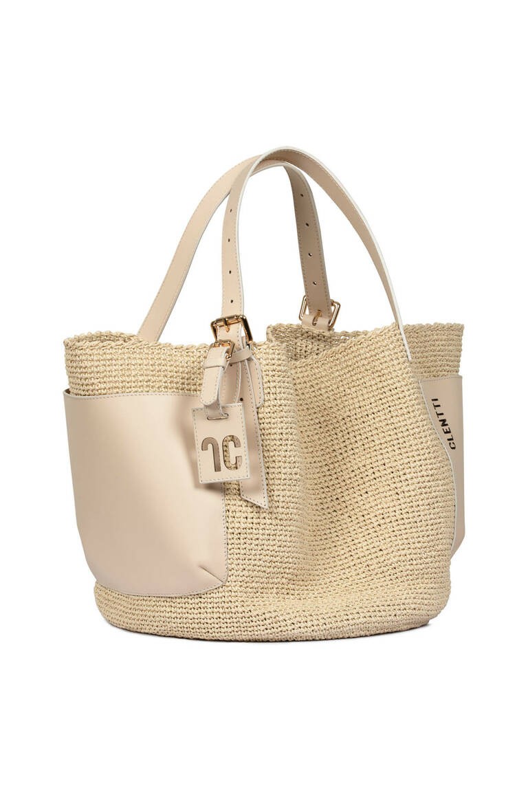 Saddle Hand-Knitted Leather Karen - krem