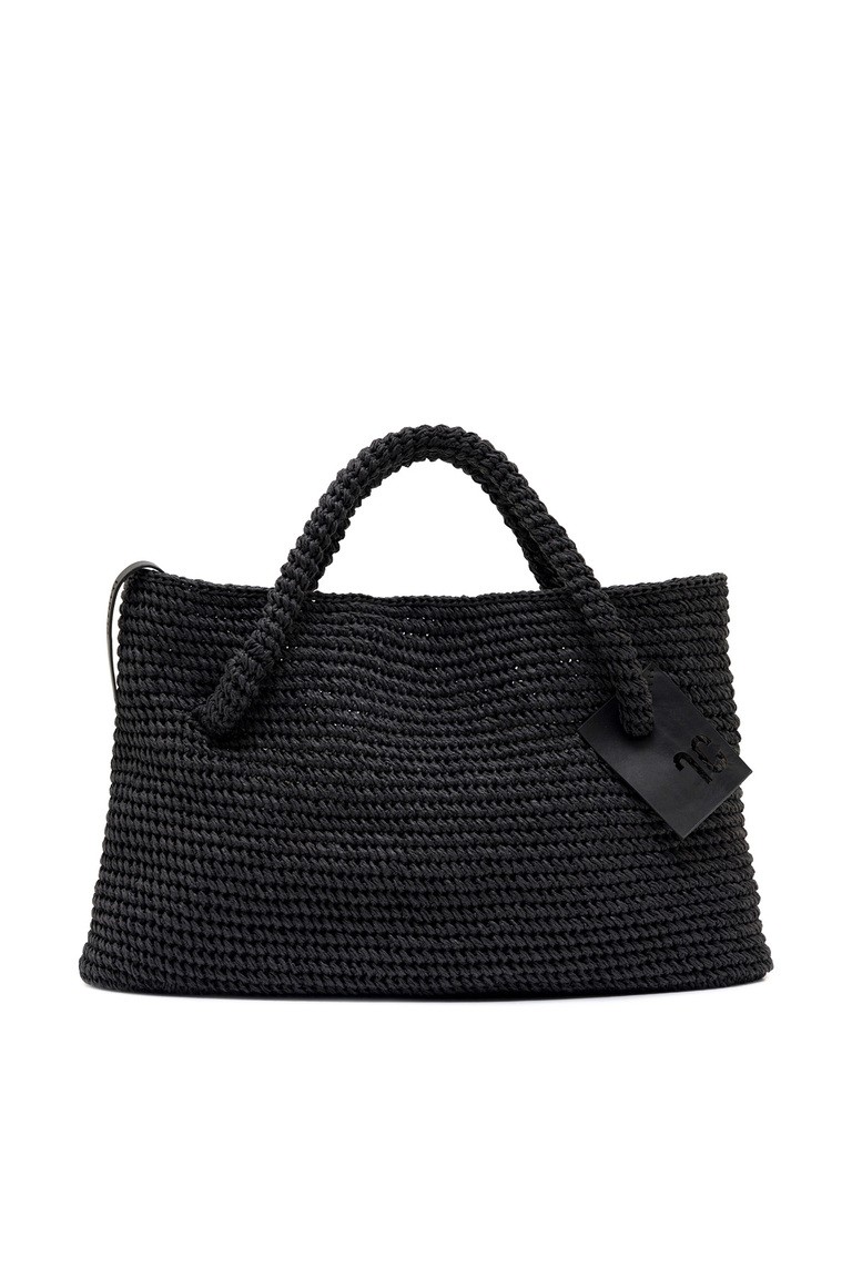 Malt Hand-Knitted Leather Paper - siyah