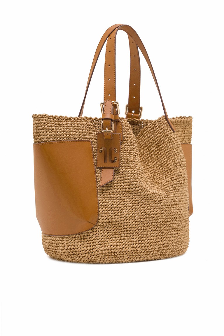 Saddle Hand-Knitted Leather Karen - taba