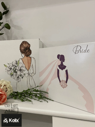 KOLİX Bride Gelin Bohçası-Bride Gelin Kutusu-Gelin Kutusu-Gelin Bohçası - 2 'li Bride Gelin & Gelin SET