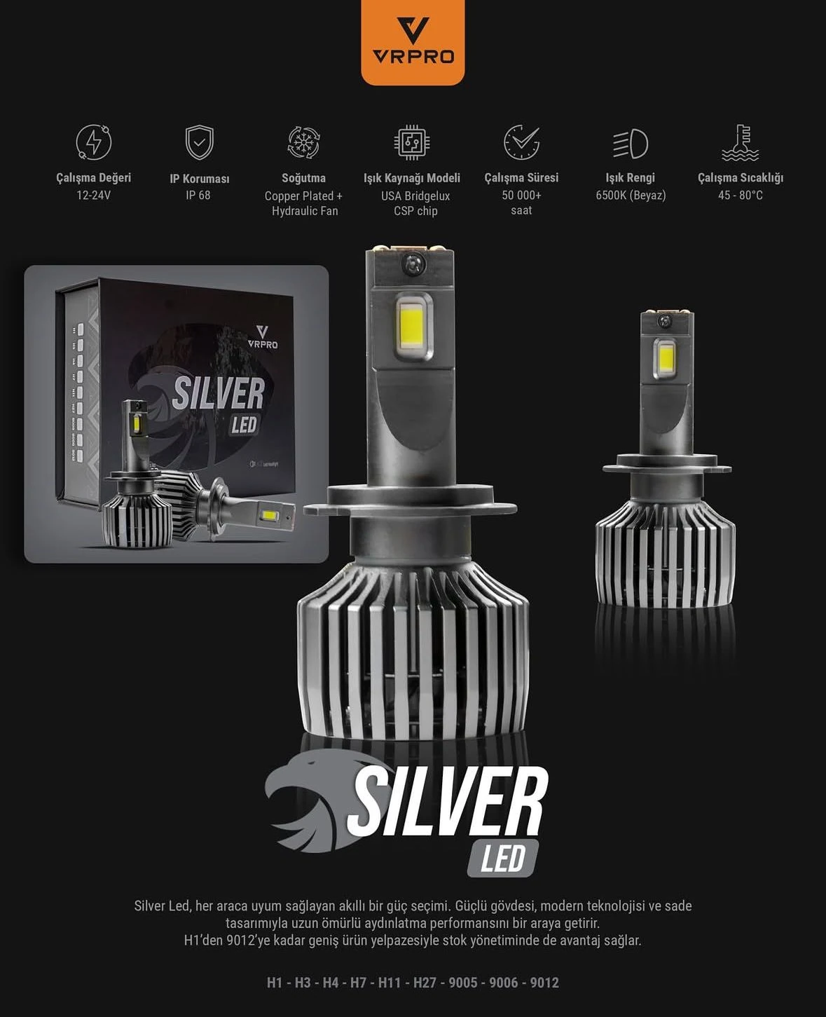 Vr Pro H1 Silver Merceksiz Led Ampül