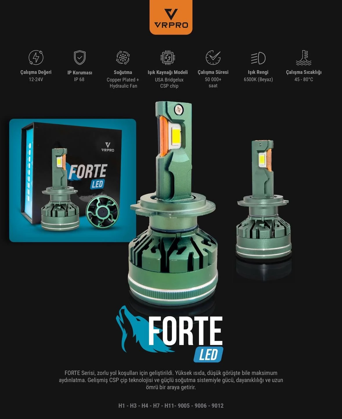 Vr Pro Hb3(9005) Forte Merceksiz Led Ampül 