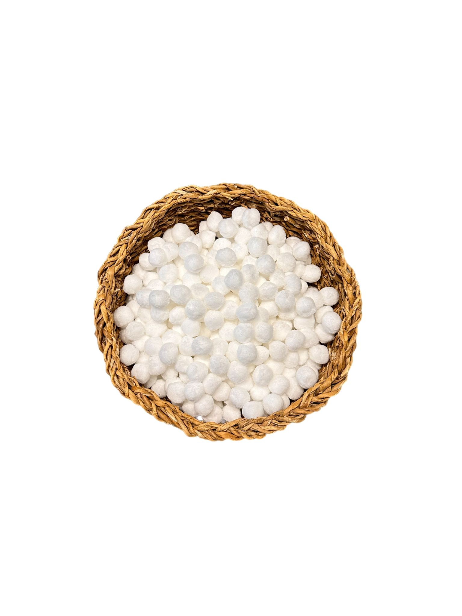 Beyaz Peluş Ponpon 2,5 cm – 100’lü Paket | Yumuşak ve Dolgun Yapısıyla El İşleri İçin İdeal
