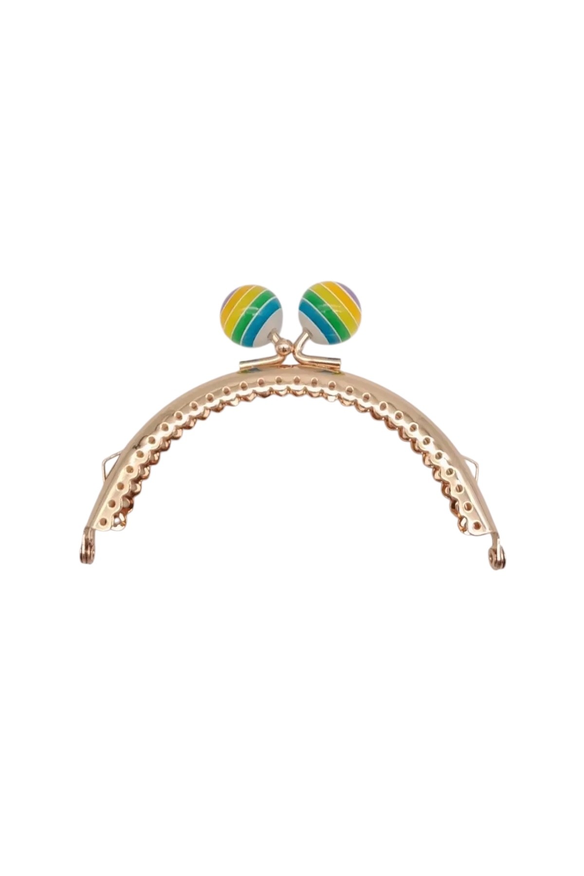 Oval Boncuklu Çanta Sapı 10,5 Cm Altın Renk