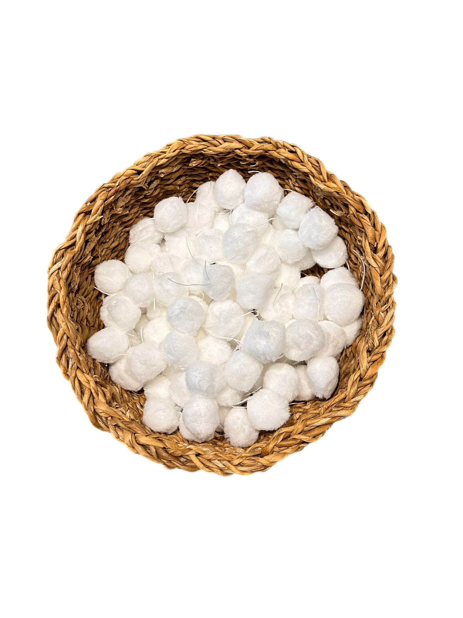 Beyaz Peluş Ponpon 3 cm – 50’lü Paket | Yumuşak ve Dolgun Yapısıyla El İşleri İçin İdeal”