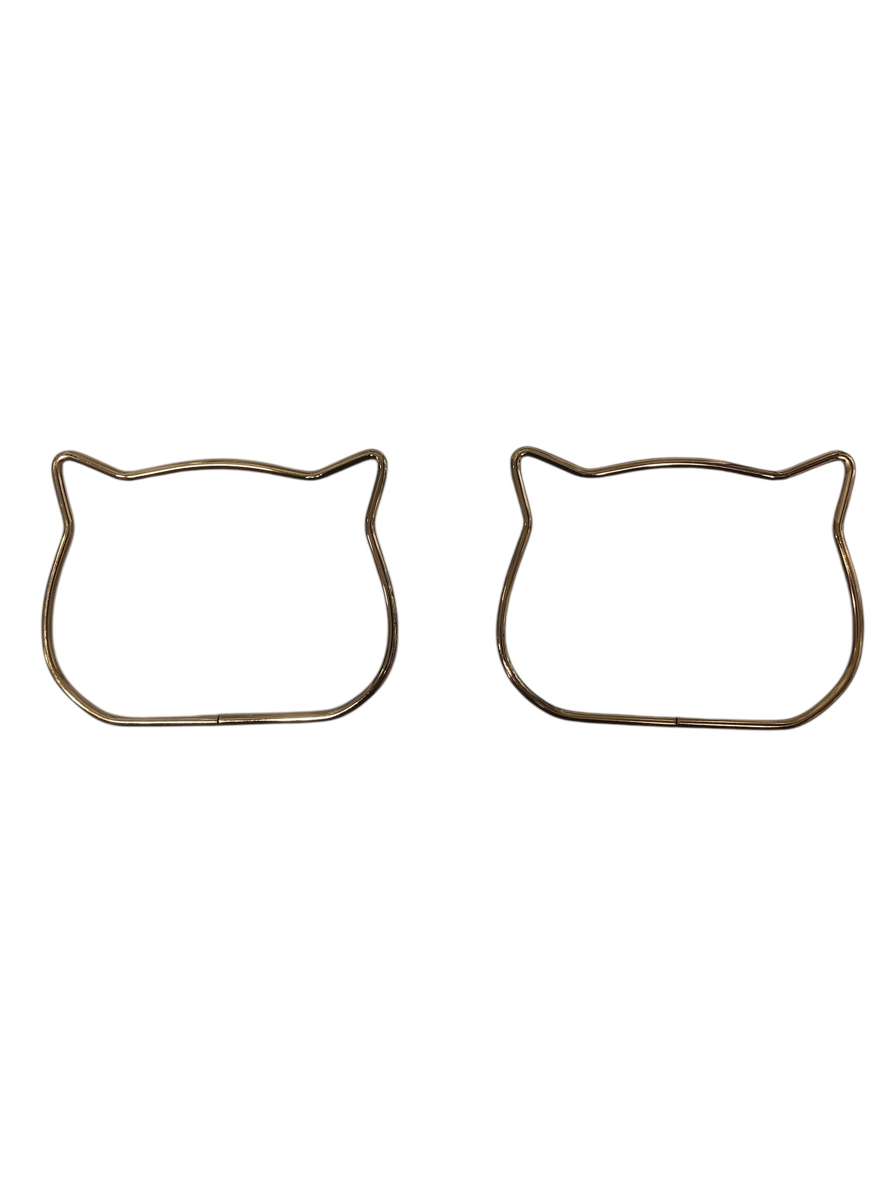 Kedi Model Metal Çanta Sapı Çift 11 Cm Altın Renk
