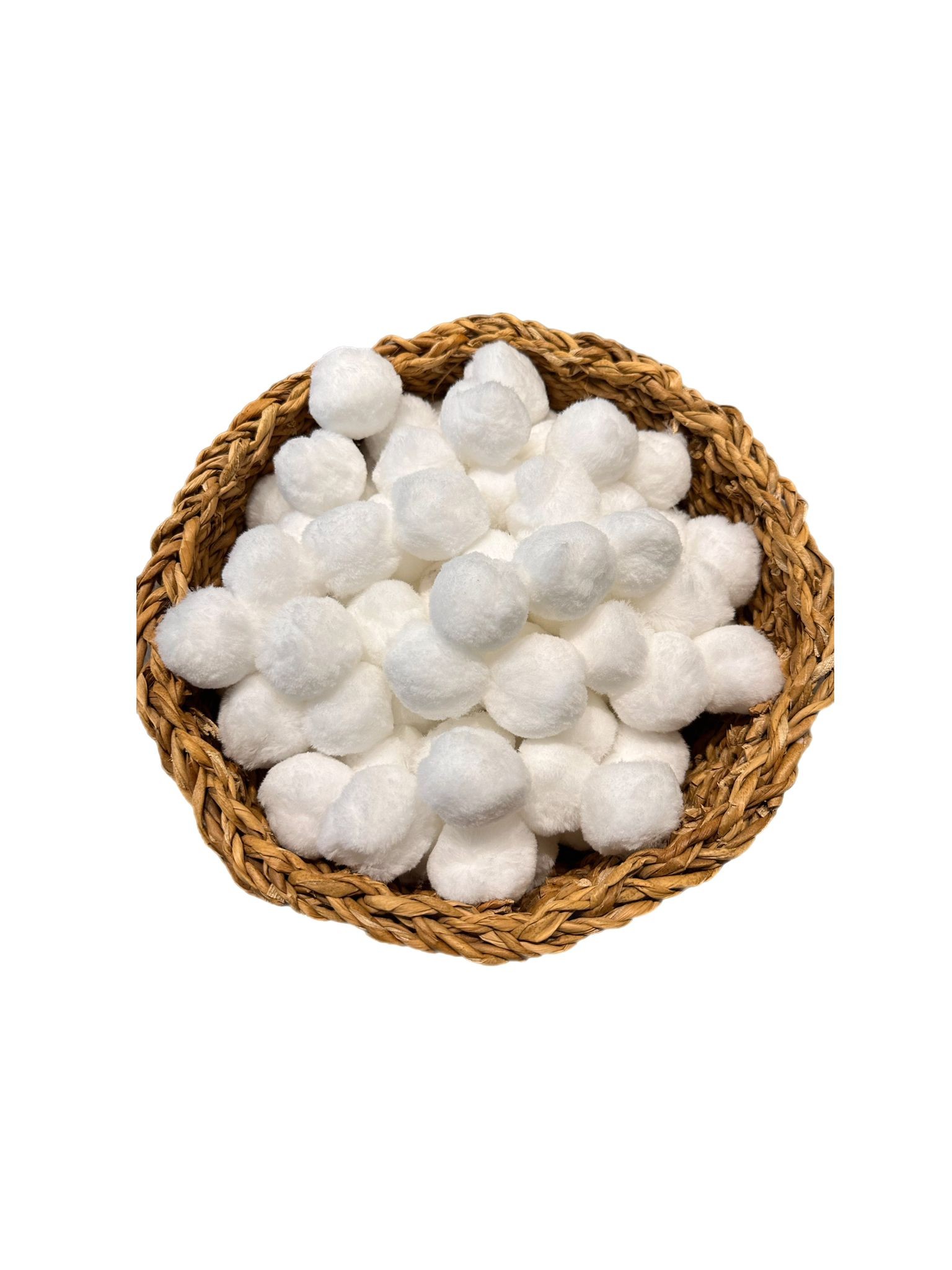 Beyaz Peluş Ponpon 4 cm – 25’lü Paket | Yumuşak ve Dolgun Yapısıyla El İşleri İçin İdeal