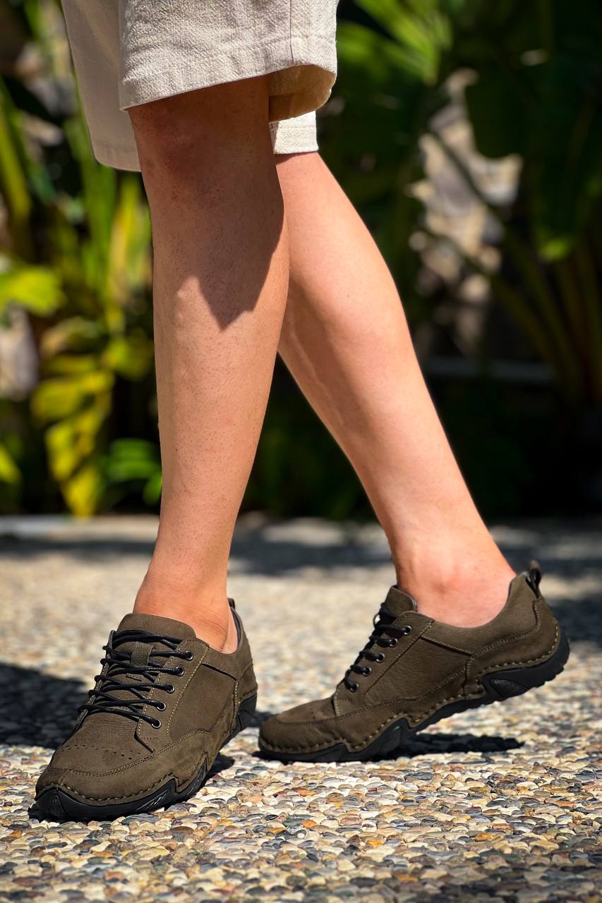 KBDX1 Kuback Haki Deri Günlük Erkek Ayakkabı